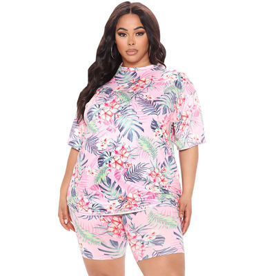 Large Size Women's Summer New Print Fashion Suit Europe And America