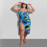 Large size women's summer new print cool and sexy swimwear chiffon shawl