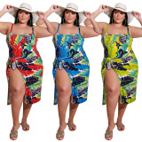 Large size women's summer new print cool and sexy swimwear chiffon shawl