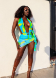 Printed Sexy Two Piece Swimsuit Without Pad