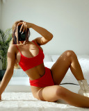 Women Sexy Solid Color  Two-piece Swimsuit S-L