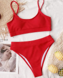 Women Sexy Solid Color  Two-piece Swimsuit S-L