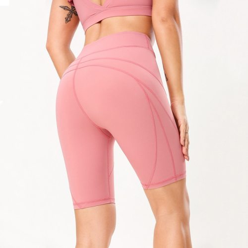 Comfy Naked-Feel Women Exercise Fitness Sports Shorts High Waist Compression Running Shorts Sexy Booty Tummy Control Gym Shorts