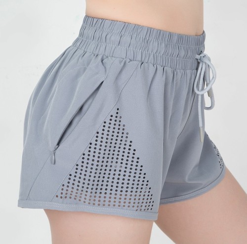 New Spring And Summer Sports Shorts Female Running Five Pants Anti-Light Yoga Shorts Fake Two Fitness Shorts