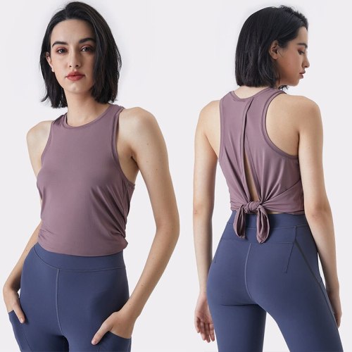 Yoga Vest Women's Cross Beauty Back Sports Blouse Running Fitness Casual All-match Ladies Top Wholesale