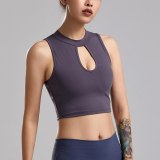 Sexy Women Summer Sleeveless Sports Vest Crop Top Hollow Out Fitness Running Quick-Drying Sport Yoga Top Vest Removeable Pad