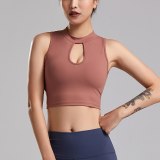 Sexy Women Summer Sleeveless Sports Vest Crop Top Hollow Out Fitness Running Quick-Drying Sport Yoga Top Vest Removeable Pad