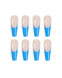 24pcs Long Ballet Blue French Style Artificial Nails Fake Nails Removable Nail Patches