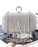 Diamond Tassel Handmade with Rhinestone  Ring Banquet Messenger Clutch Bag