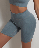 Women High-waist Sports Shorts Tight Fitting Hip-Lifting Pants Two-Piece Yoga Suit S-L