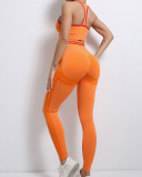INS Style Running Sports Top Tights Sports Vest Fitness Striped Yoga Two-Piece Suit S-L