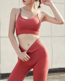 Woman Summer Sports Underwear Bra High Waist Slimming Fitness Trousers Yoga Suit S-L