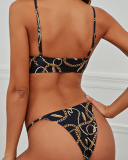 Hot New Ladies Sexy Sling Open Back Printed Triangle Style One-Piece Bikini Swimsuit S-L
