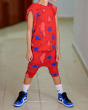 Children's Pullover Tie-Dye Sleeveless Hooded Two-Piece Set