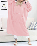 Double-Sided Flannel Extended Hooded Solid Color Pajamas Women's One-Piece Nightdress