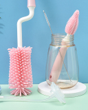 Silicone Baby Bottle Brush 360 Degree Rotating Baby Nipple Brush Baby Bottle Brush Combination Cup Washing Brush Baby Bottle Cleaning Brush Set