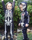Kids Spring/Autumn Skull Long Sleeve One-Piece Romper Halloween Hooded Baby 70-100