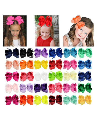 Bow Hairpin Big Grosgrain Ribbon Solid Hair Bows with Clips Girls Kids Hair Clips Headwear Hair Accessories