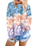 Colorblock Women New Tie Die Colorblock Sweatshirt S-XXL