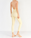 Yoga Backless Ballet Dance Jumpsuit Yoga Fitness with Chest Pad Solid Color S-XL