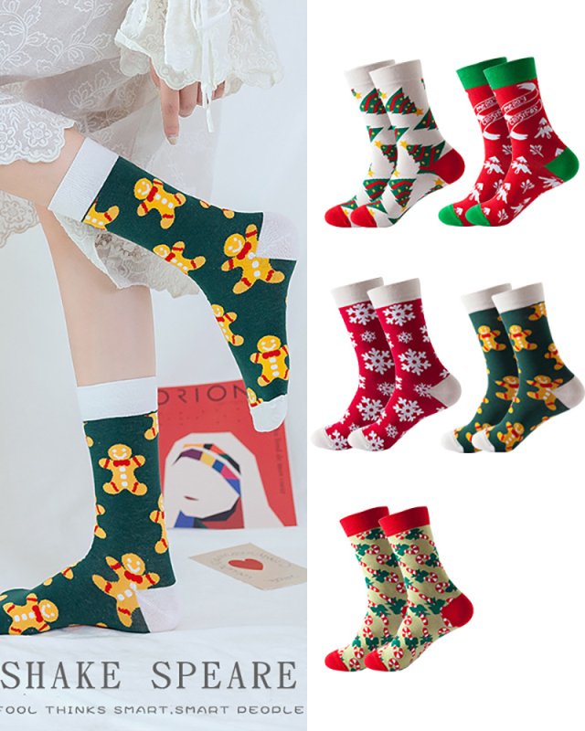 New Autumn And Winter Trend Snowman Christmas Socks