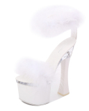 Lady Sexy Summer Furry High Heels Shoes White Red Black Pink 34-43