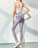 Ladies Fashion New Yoga Fitness Wear Suit Shockproof Bra Vest Running Sports Two Piece Set  S-XL