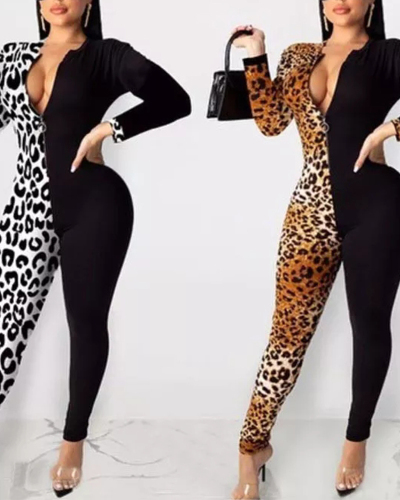 New Women Leopard Printed Jumpsuit
