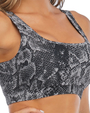 Python Print Yoga Set Crossover High Waist Gym Pants Sports Bra Two Piece S-XXL