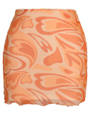 WholeSale Multi-color Optional Women Mesh High Waist Florals Summer Fit Mini Skirts S-XL