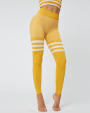 Sexy High Waist Yoga Pants Knitted Seamless Breathable Striped Yoga Fitness Leggings S-L