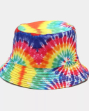 Summer Fisherman Hat Reversible Harajuku Bucket Hats For Women Men Street Hip Hop Cap Rainbow Tie Dye Printed Fishing Hat