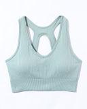Spring New Seamless Knitted Yoga Sports Fitness Solid Color Yoga Bra S-L