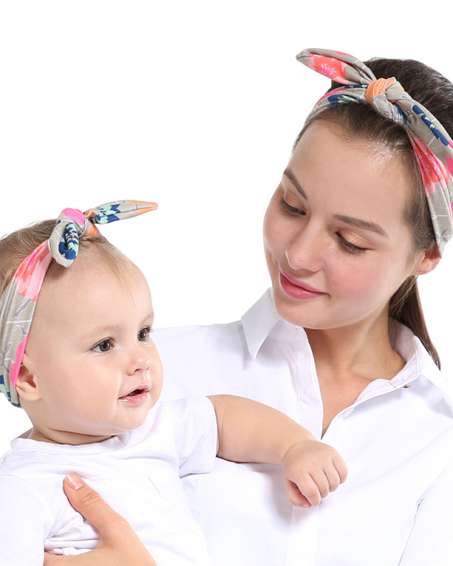 Mom And Kids Cute Printed Headband