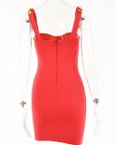 2022 Colorblock Women Fashion Sexy Short Dress S-L