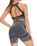 Open Back Gym Sporty Two Piece Yoga Set Active wear S-XL