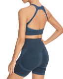 Open Back Gym Sporty Two Piece Yoga Set Active wear S-XL