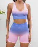 Seamless Yoga Clothes Women's Fitness Suits High Waist Butt Lift  Trousers Tie Dye Sports Best Running Shorts S-L