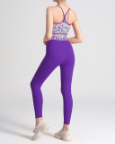 Women Mandala Print Sports Wear Yoga Two-piece Sets Red Rosy Purple S-L