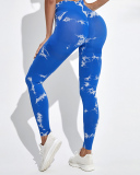 Hot Sale Seamless Tie-Dye Yoga Fitness Women's High Waist Abdomen Sports Tights Pants XS-L