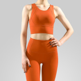 Ladies Fashion Simple Body Fitness Yoga Wear Comfortable Sports Vest Two-Piece Running Pants Set S-L