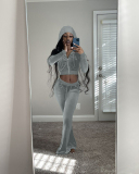 Fall&Winter Velvet Two Pieces Outfit Set Tracksuit S-XL