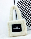 Hot Sale New Fashion Fur Mini Tote Postable Bag Black Beige Yellow Green Blue Khaki White One Size