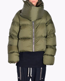 Fashion Warming Winter High Neck Scarf Puffer Jacket Army Green Orange Black Beige S-2XL