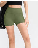 Women High Waist Soft Yoga Fitness Sports Mini Shorts With Pocket (14 Colors) S-2XL