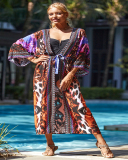 Fashion Printed Summer Vacation Holiday Kimonos Crochet Beach Cover Up Pattern
