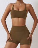 Women Summer New Solid Color Yoga Two Pieces Sets S-XL