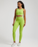 Women Sports Solid Color Sleeveless Pants Sets Yoga Two-piece Suits S-XL