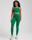 Women Sports Solid Color Sleeveless Pants Sets Yoga Two-piece Suits S-XL