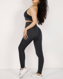 Summer Zebra-stripe Women Fitness Bra Slim Pants Sets Yoga Two-piece Sets S-L